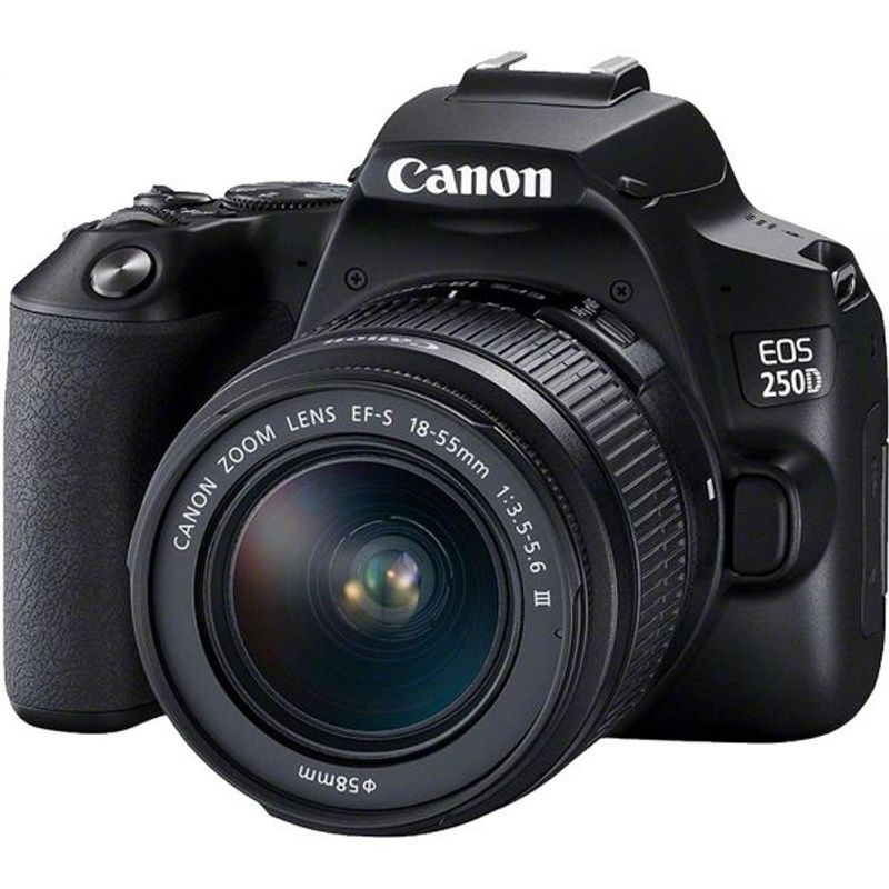 CANON - Canon EOS 250D DSLR Cámara Con EF-S 18-55mm f/3.5-5.6 III Lente -Negro