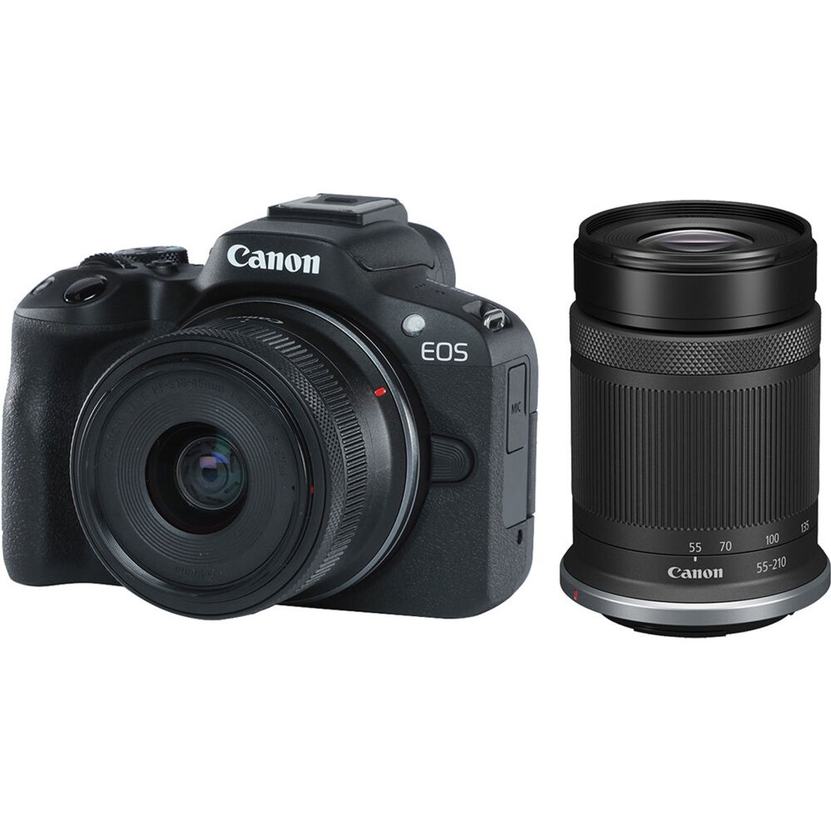 CANON - Canon EOS R50 Kit Con 18-45mm Y 55-210mm Lente Sin Adaptador - Negro