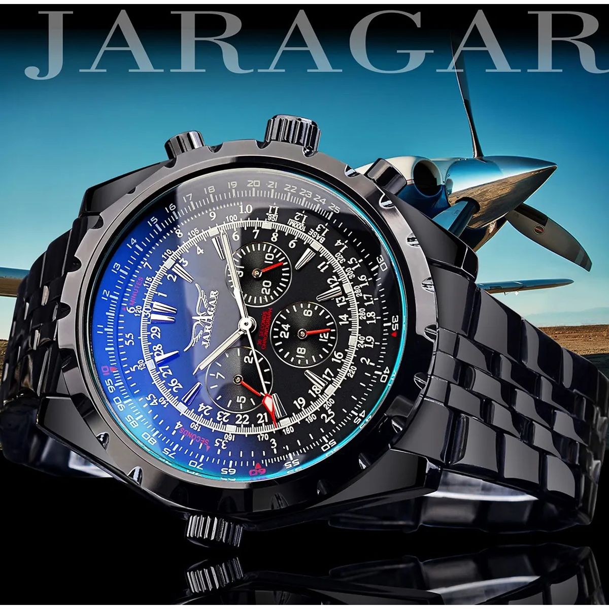 STARTECHOFFICE - Reloj Automático para Hombre Cronógrafo Movimiento Mecánico Automático Resistente al agua Calendario