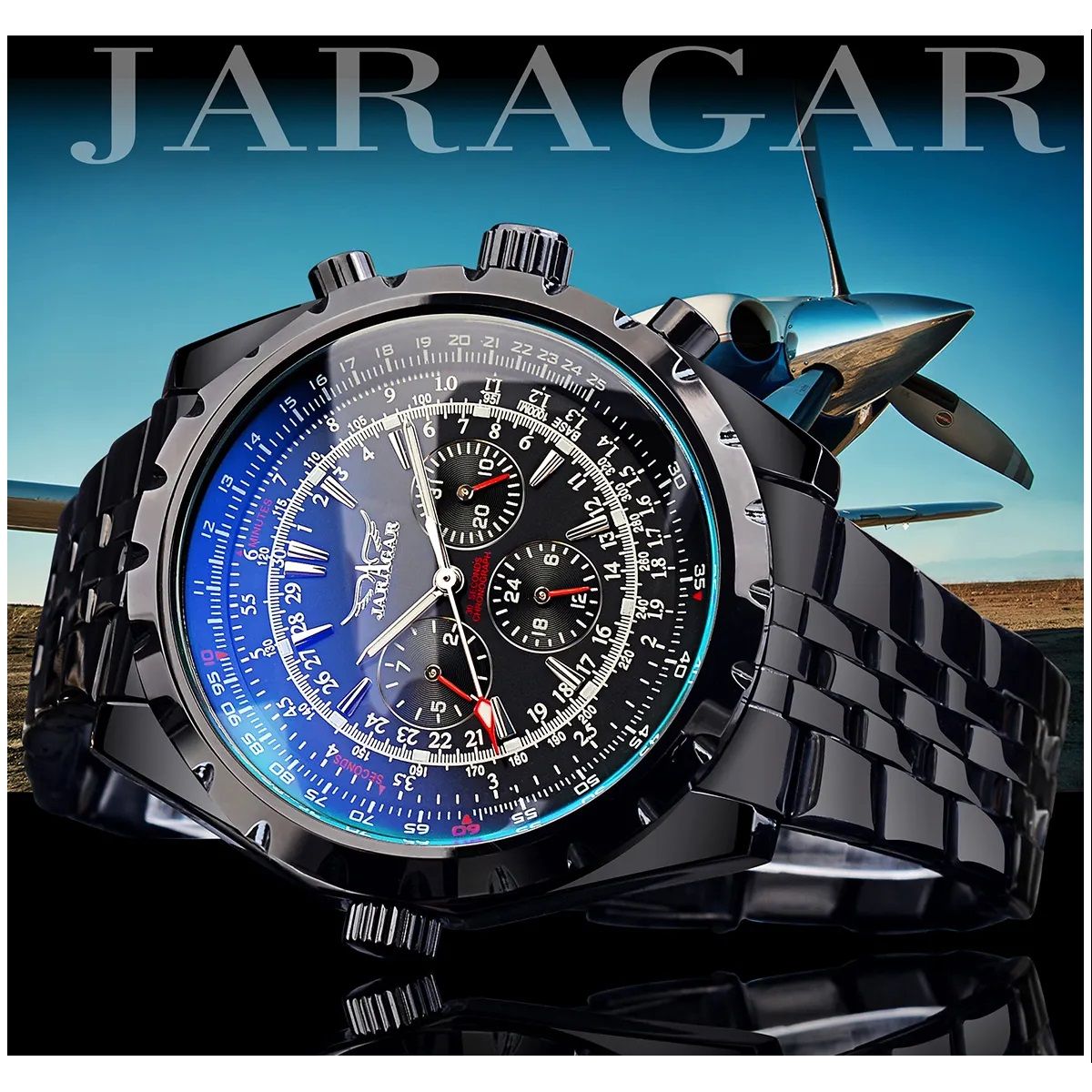 STARTECHOFFICE - Reloj Automático para Hombre Cronógrafo Movimiento Mecánico Automático Resistente al agua Calendario