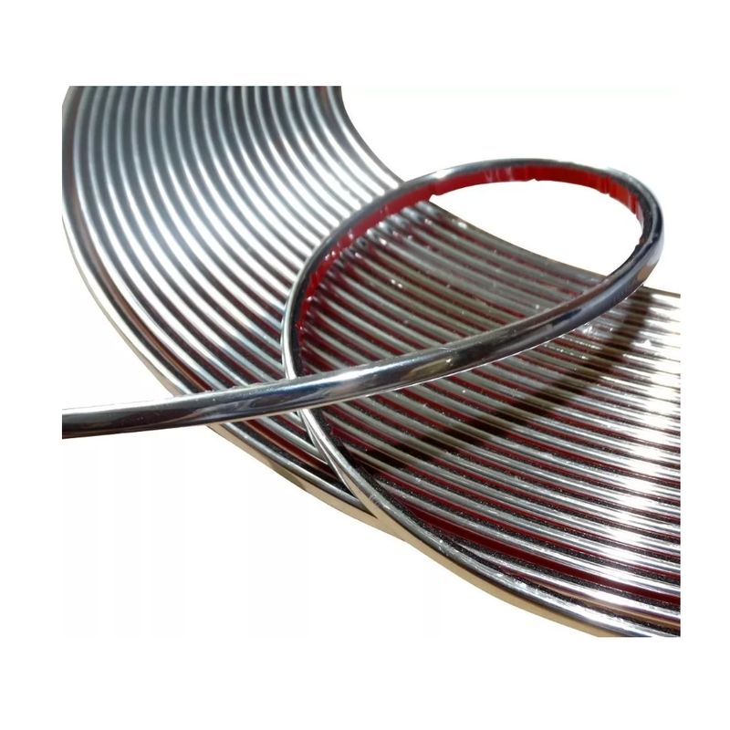 GENERICO - Rollo Moldura Cromada Adhesiva Auto 6mm X 15mts