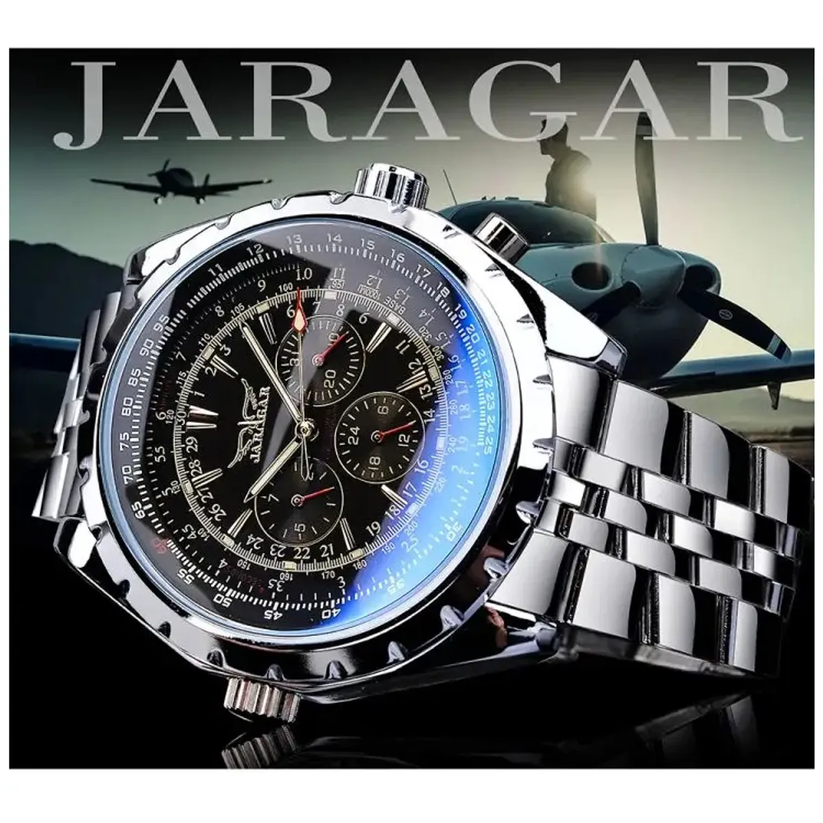 STARTECHOFFICE - Reloj Automático Hombre Calendario Completo Resistencia al Agua 3 BAR Calendario Completo