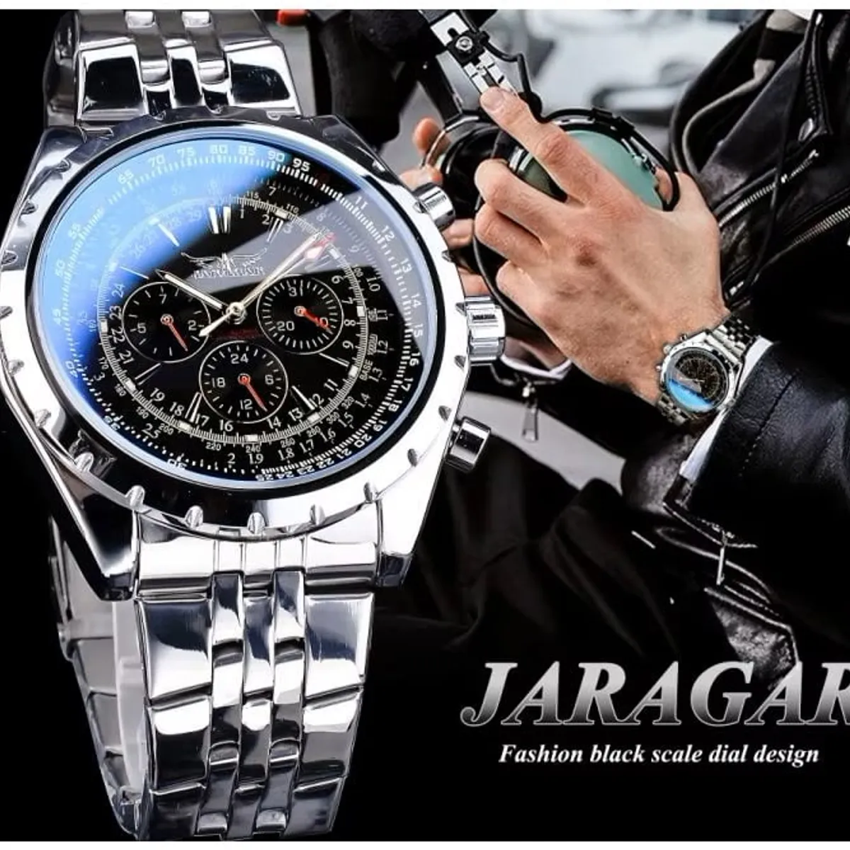 STARTECHOFFICE - Reloj Automático Hombre Calendario Completo Resistencia al Agua 3 BAR Calendario Completo