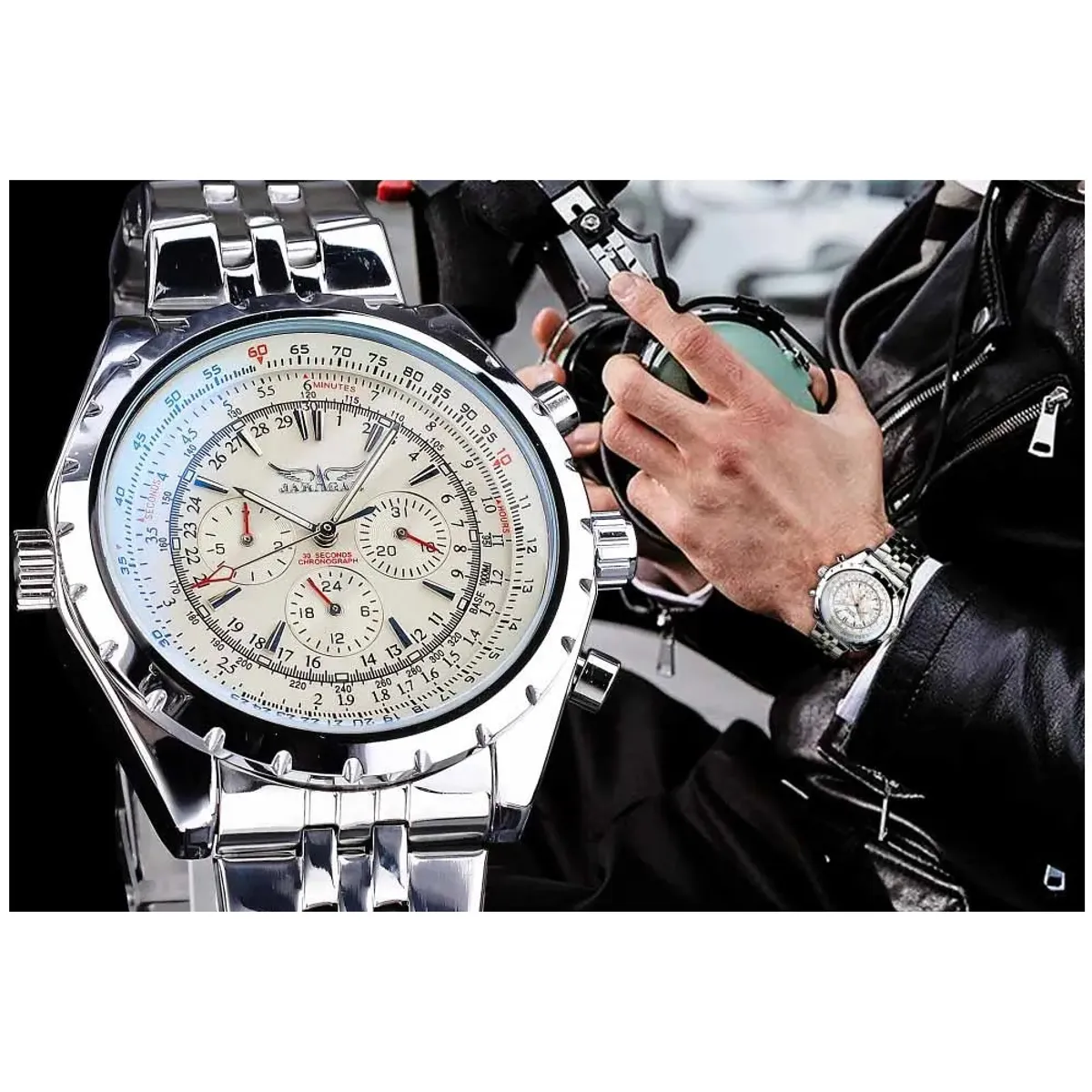 STARTECHOFFICE - Reloj Mecánico Automático Hombre Calendario Completo Resistencia al Agua 3 BAR Aleación Resistente