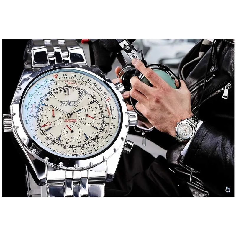 STARTECHOFFICE - Reloj Automático Hombre Calendario Completo Resistencia al Agua 3 BAR