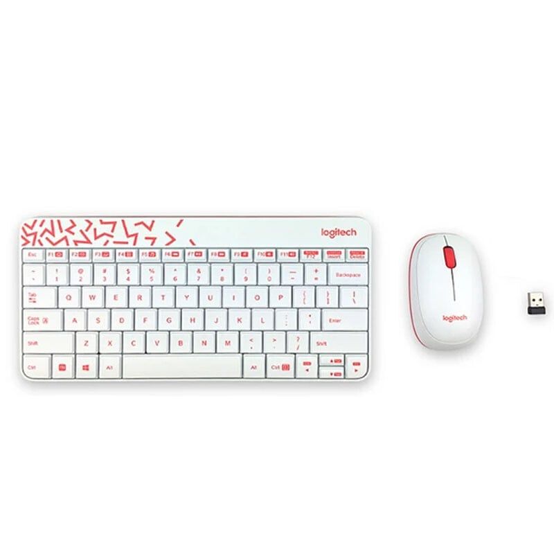 LOGITECH - Conjunto de teclado y mouse inalámbricos Logitech MK240 Nano - Blanco