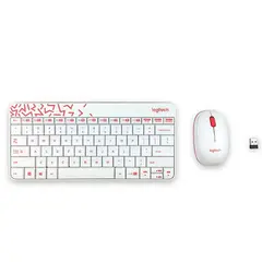 LOGITECH - Conjunto de teclado y mouse inalámbricos MK240 Nano - Blanco