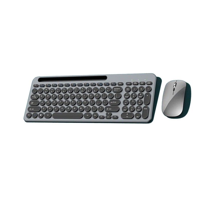 DANWEILE - Juego de teclado compacto de tres modos con teclas redondas - gris
