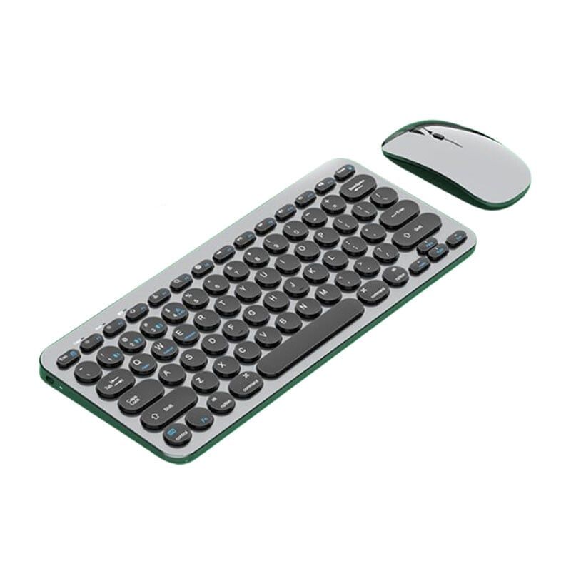 DANWEILE - Teclado y ratón inalámbricos de modo dual con Bluetooth - Gris