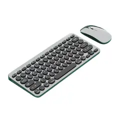 DANWEILE - Teclado y ratón inalámbricos de modo dual con Bluetooth - Gris