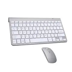 DANWEILE - Mini juego de teclado y ratón inalámbricos portátiles - plata