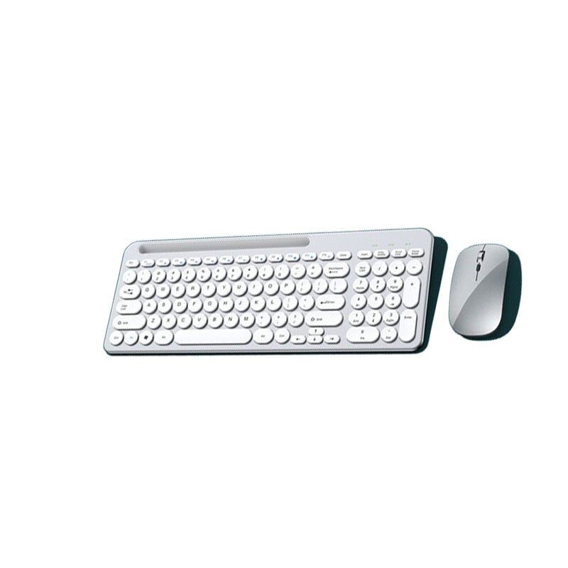 DANWEILE - Juego de teclado compacto de tres modos con teclas redondas - plata.