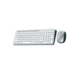 DANWEILE - Juego de teclado compacto de tres modos con teclas redondas - plata.