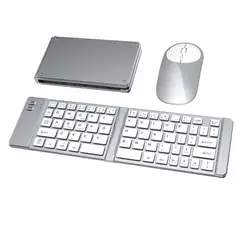 DANWEILE - Mini teclado plegable Juego de teclado y mouse de tres modos plata