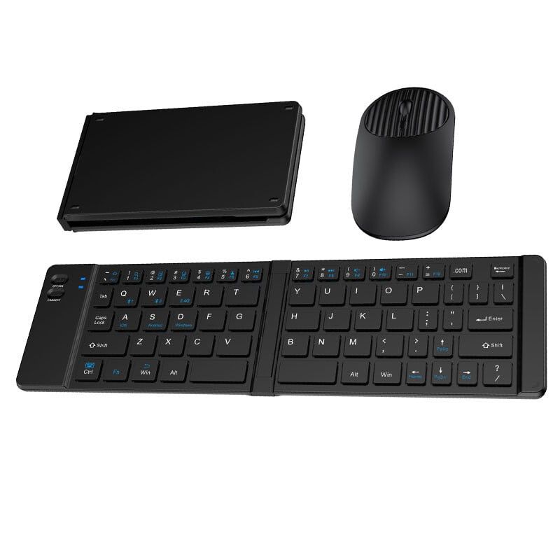 DANWEILE - Mini teclado plegable Juego de teclado y mouse de tres modos Negro