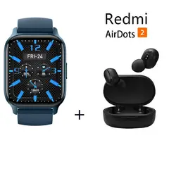 XIAOMI - Reloj inteligente pantalla grande 185”+Xiaomi Redmi AirDots 2-Azul.