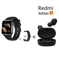 XIAOMI - Reloj inteligente resistente al agua+XIAOMI Redmi AirDots2 combo-Negro