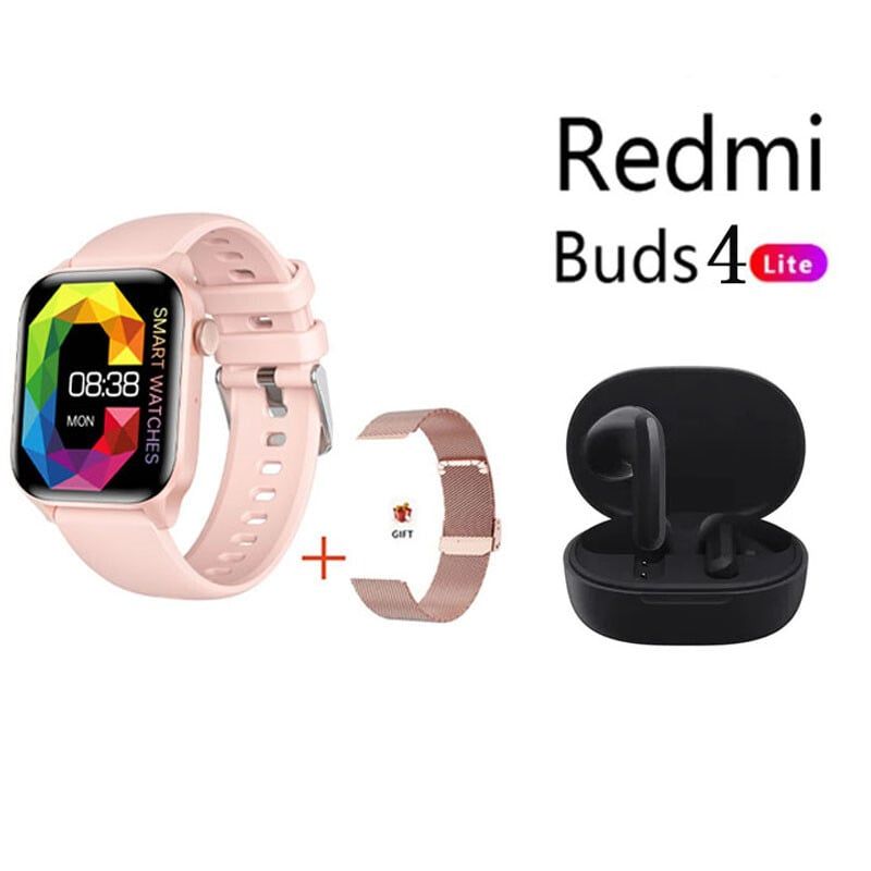 XIAOMI - Reloj inteligente resistente al agua+Xiaomi Buds4 Lite combo - Rosa