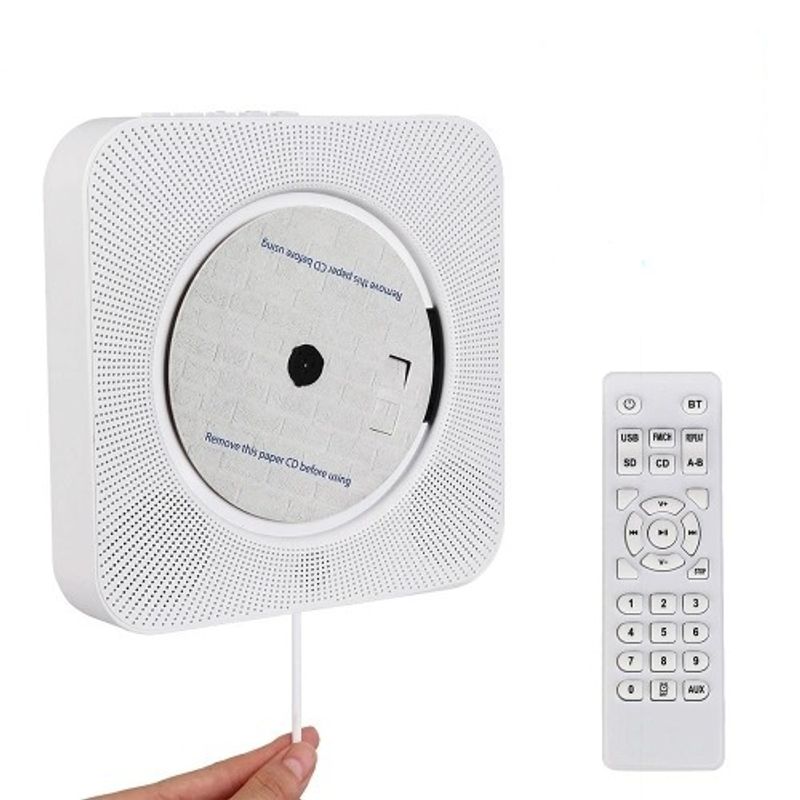 DANWEILE - Reproductor de CD Radio FM Bluetooth USB de montaje en pared