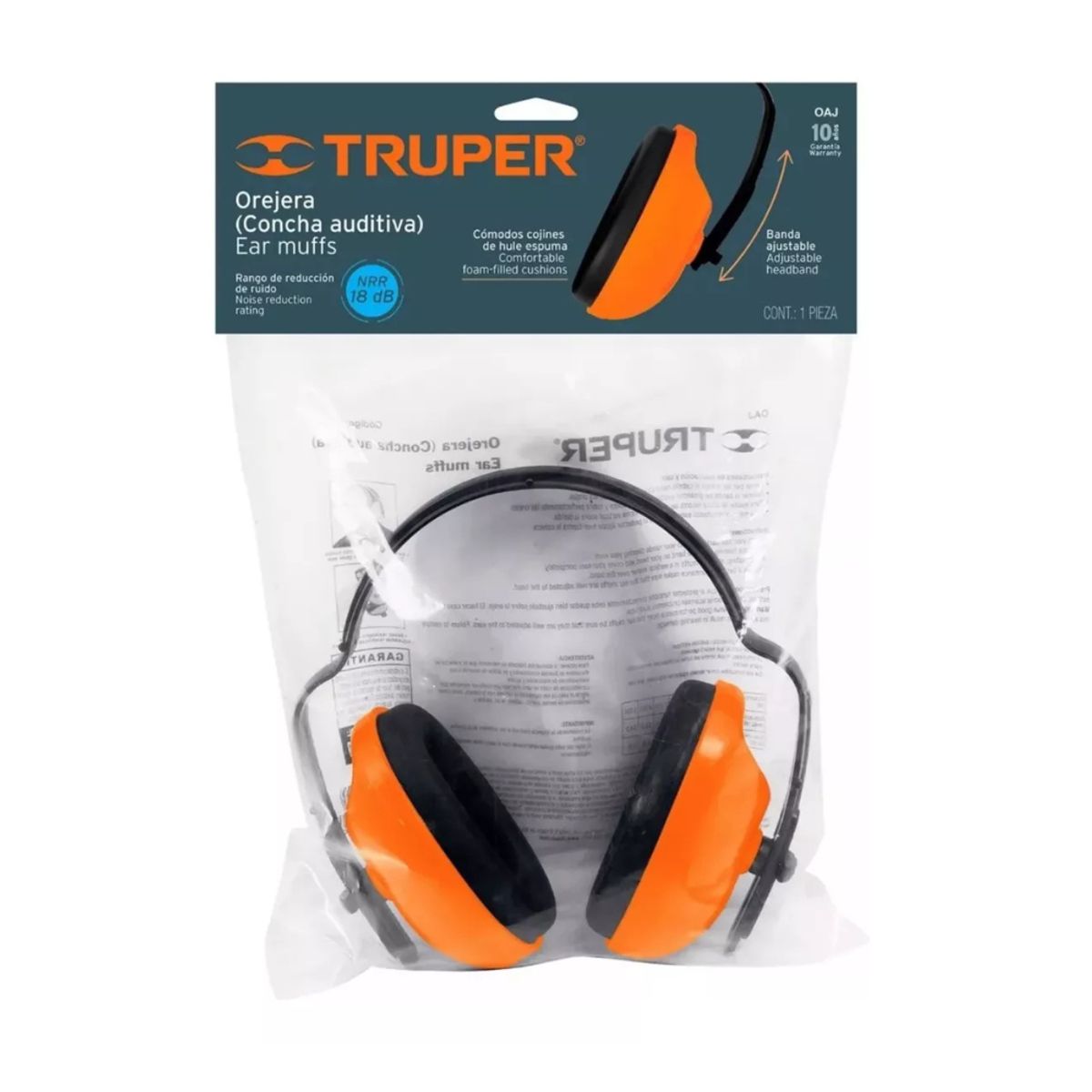 TRUPER - Protector De Oído Auditivo Tipo Fono 18db Truper 14257