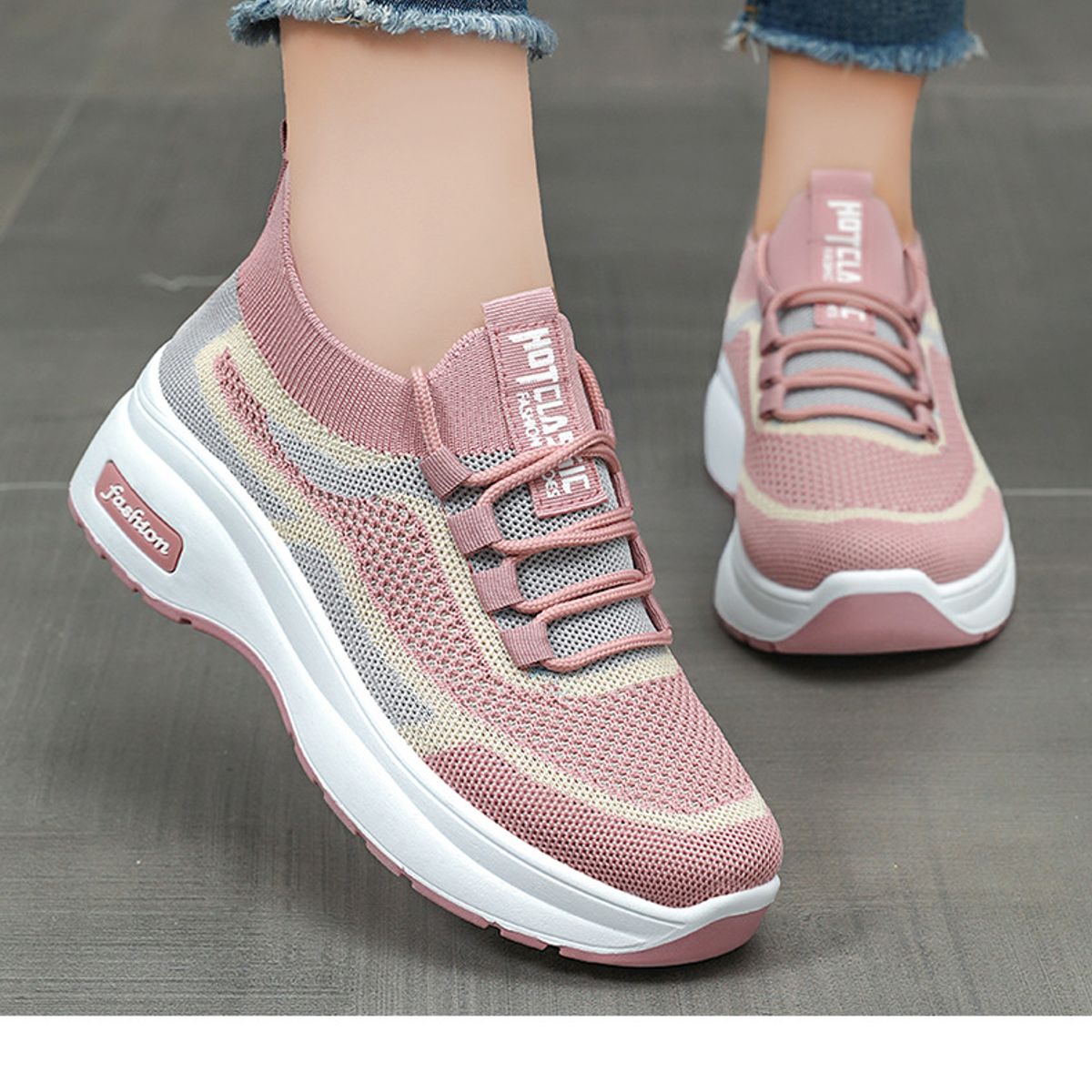 BLWOENS - Zapatillas Mujer - Rosa