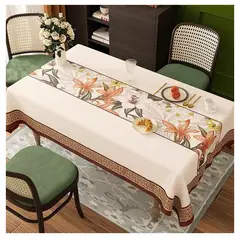 COMPRAPO - Mantel Antimanchas Mod. Elegant Flowers 140 X 220 Cm Rectangular