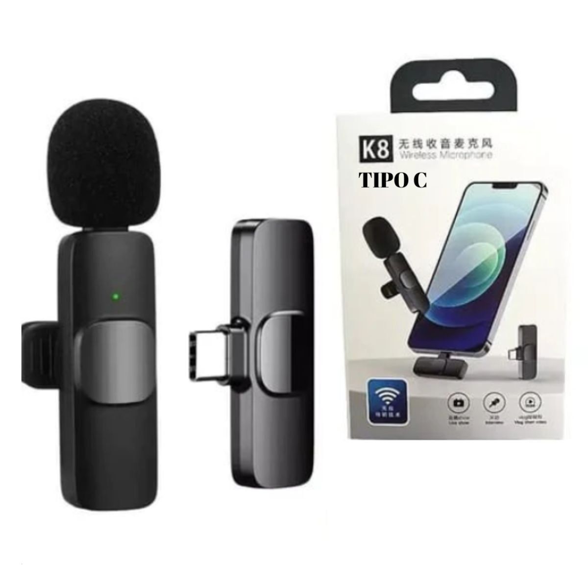 IRM - Micrófono Inalámbrico Para Celular Tipo C K8