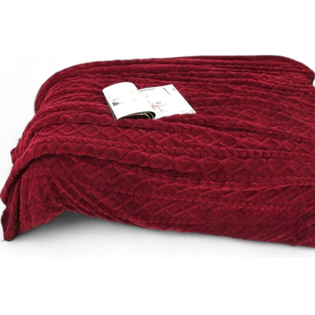 GENERICO - Frazada Polar Con Chiporro Medida 200x220cm 2 Plazas Color Burdeo