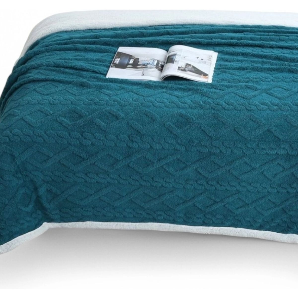 GENERICO - Frazada Polar Con Chiporro Medida 200x220cm 2 Plazas Color turquesa