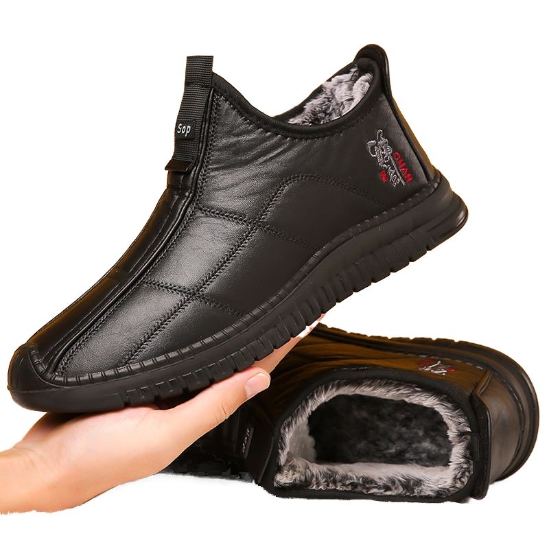 BLWOENS - Botas de algodón cortas de nieve para Hombre - Negra