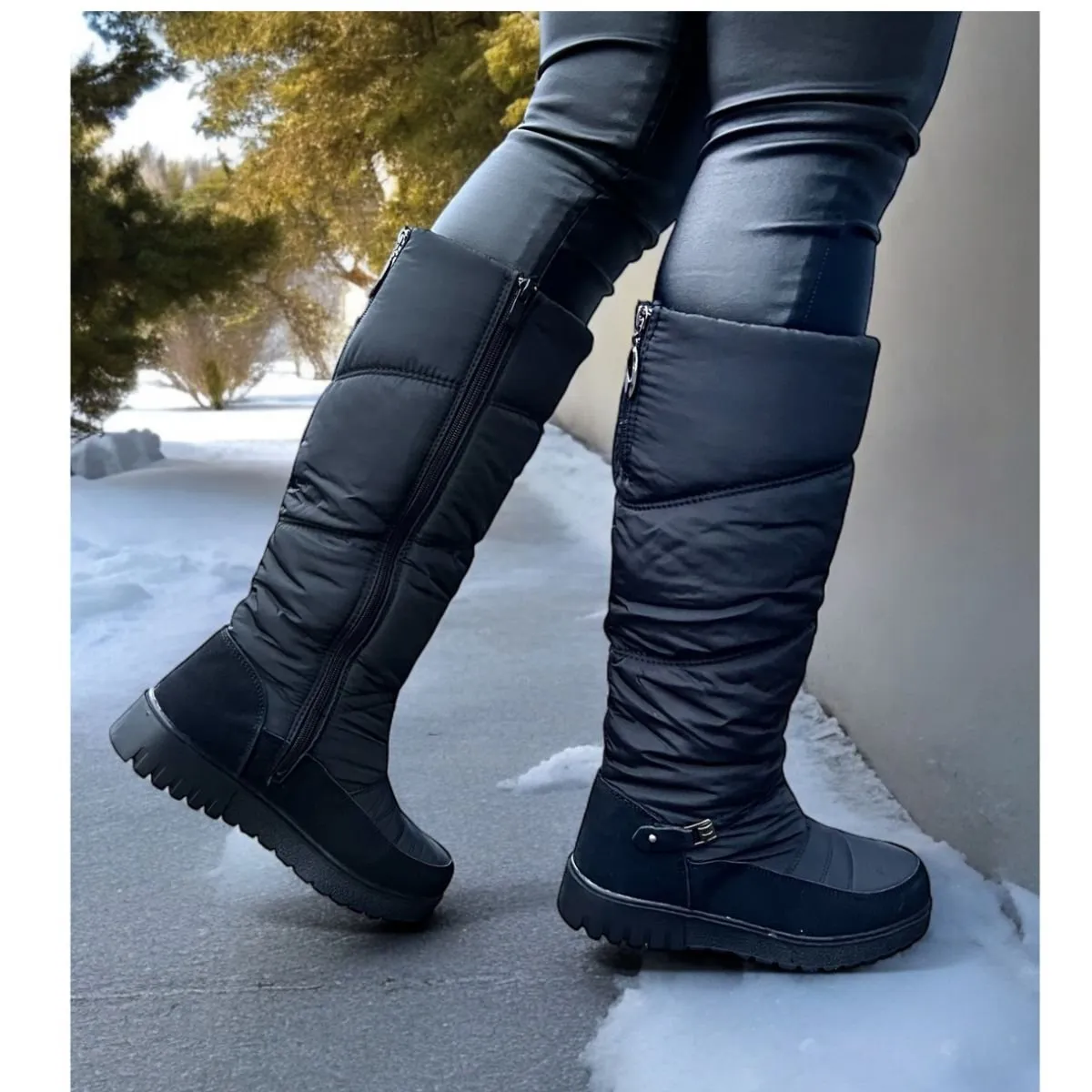 HERIEL - Botas Negras Impermeables Invierno Nieve Luvia Forradas con Chiporro