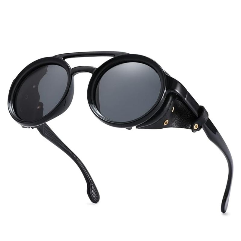 INVENCIBLE - LENTES DE SOL RETRO PUNK LENNON BLACK + ESTUCHE MX49