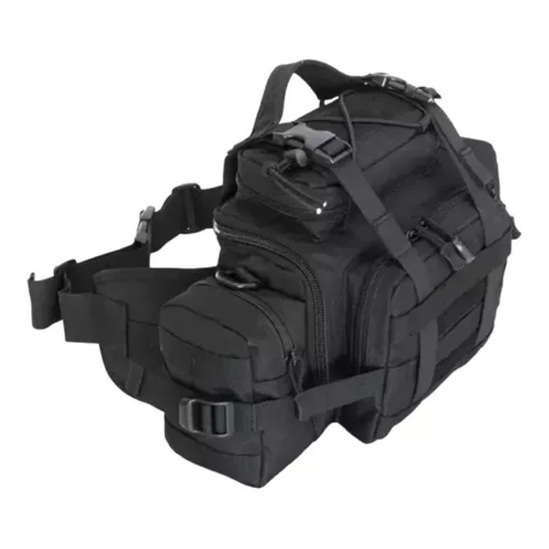 GENERICO - Bolso banano gigante tipo botiquín táctico militar negro