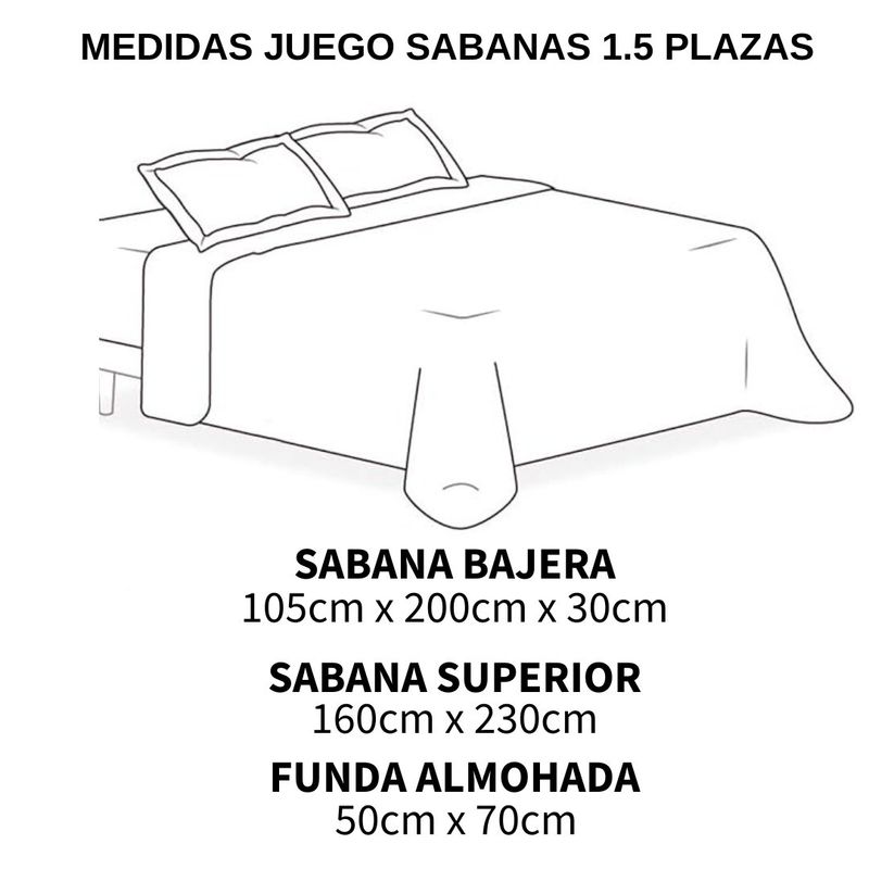 GENERICO - Set De Sabanas Genero Microfibra 15 Plazas + 1 Fundas Blanco