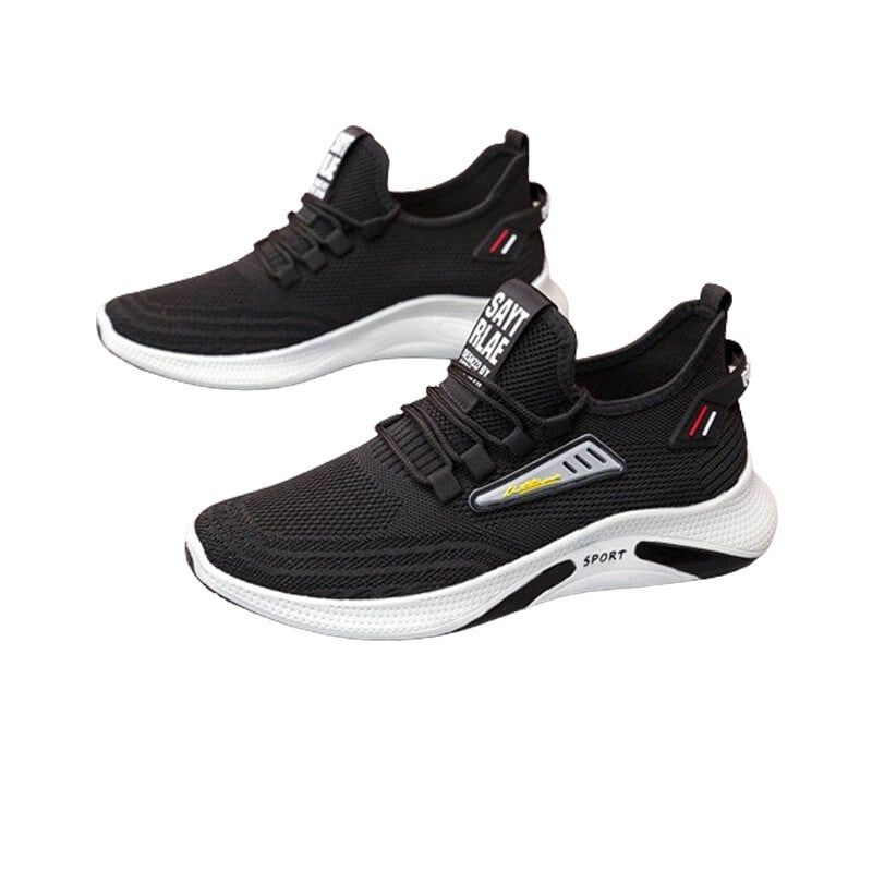 DANWEILE - Zapatillas de running Flyknit transpirables para hombre - Negro.