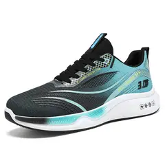 DANWEILE - Zapatillas de deporte ligeras de moda para hombre - Negro y azul.