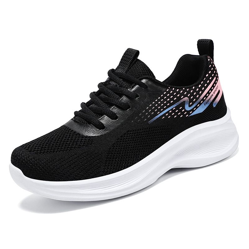 DANWEILE - Deportivas mujer suela blanda altura interior - negro