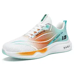 DANWEILE - Zapatillas de deporte ligeras y elegantes para hombre - Verde Naranja.