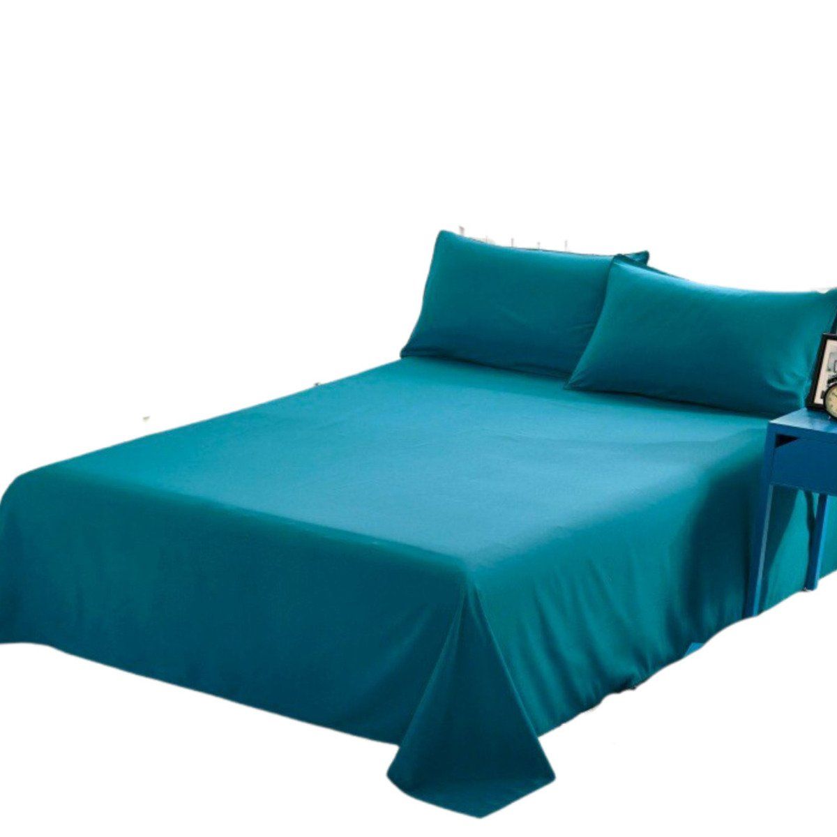 GENERICO - Set De Sabanas Genero Microfibra 15 Plazas + 1 Fundas Turquesa