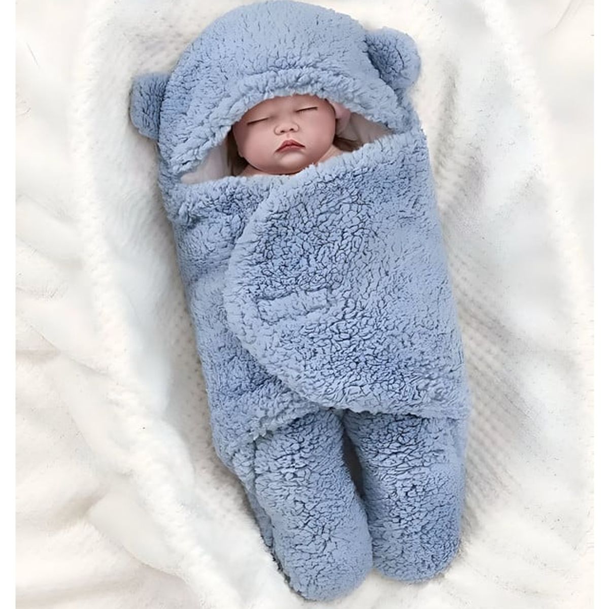GENERICO - MANTA FRAZADA DE OSO COBERTOR PARA BEBÉ AZUL