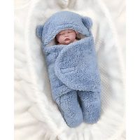 MANTA FRAZADA DE OSO COBERTOR PARA BEBÉ AZUL