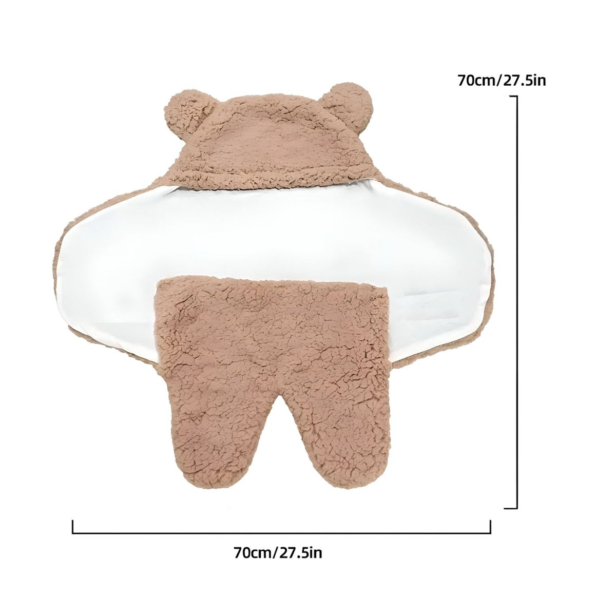 GENERICO - MANTA FRAZADA DE OSO COBERTOR PARA BEBÉ BEIGE