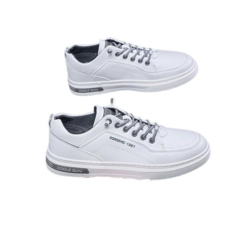 DANWEILE - Zapatos casuales planos cómodos para hombre - blanco.
