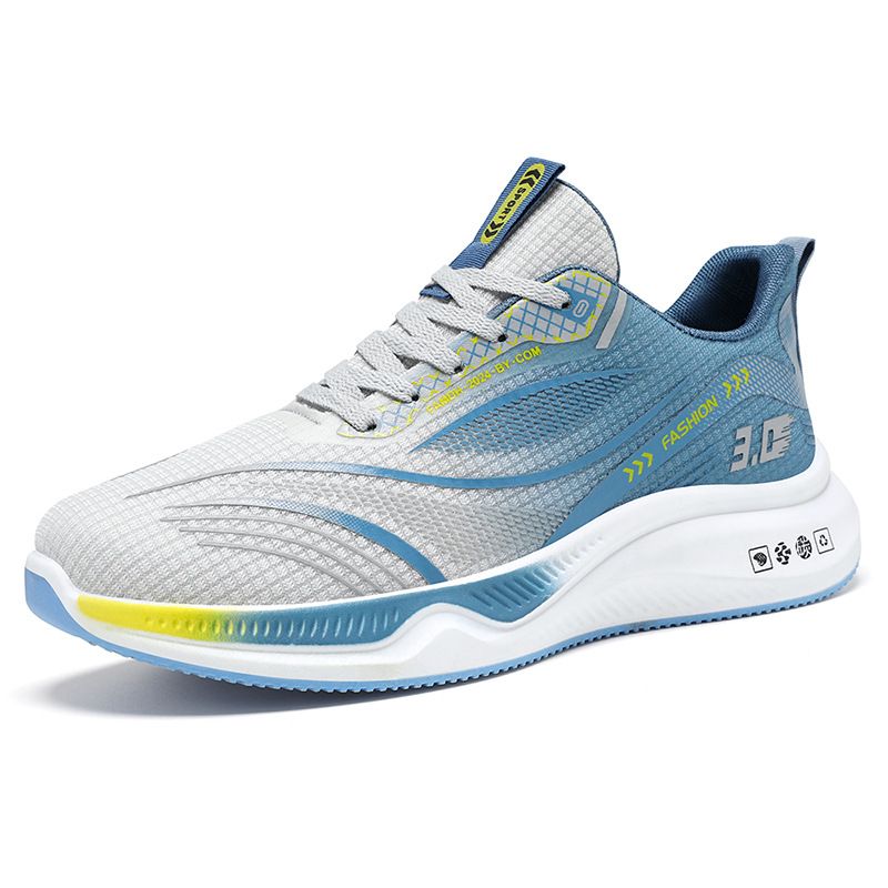 DANWEILE - Zapatillas de deporte ligeras de moda para hombre - Gris-Azul.
