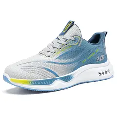 DANWEILE - Zapatillas de deporte ligeras de moda para hombre - Gris-Azul.