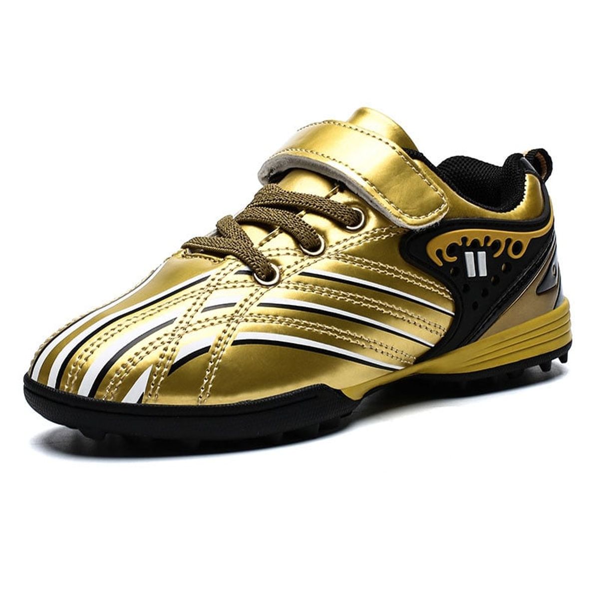 DANWEILE - Zapatillas de fútbol ligeras y antideslizantes para niños - Dorado.