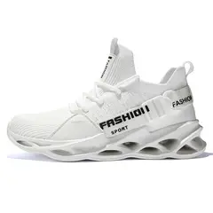 DANWEILE - Zapatillas de running de malla transpirable para hombre - blanco.