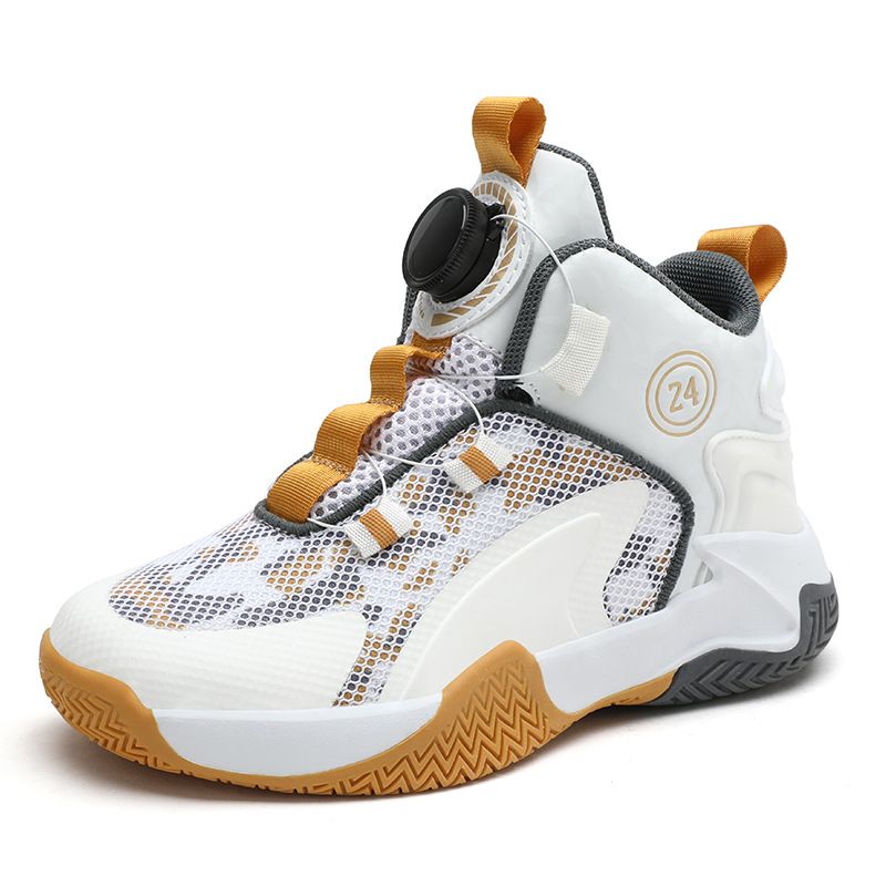 DANWEILE - zapatillas de baloncesto para niños entrenando - Oro blanco.