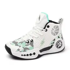 DANWEILE - Zapatillas de baloncesto de malla para estudiantes - blanco y verde.