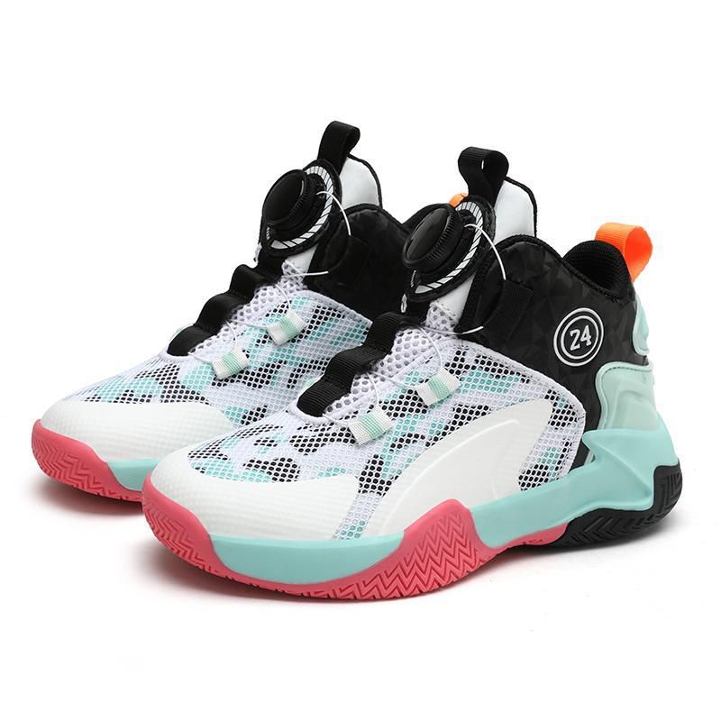DANWEILE - zapatillas de baloncesto para niños entrenando - Blanco negro.